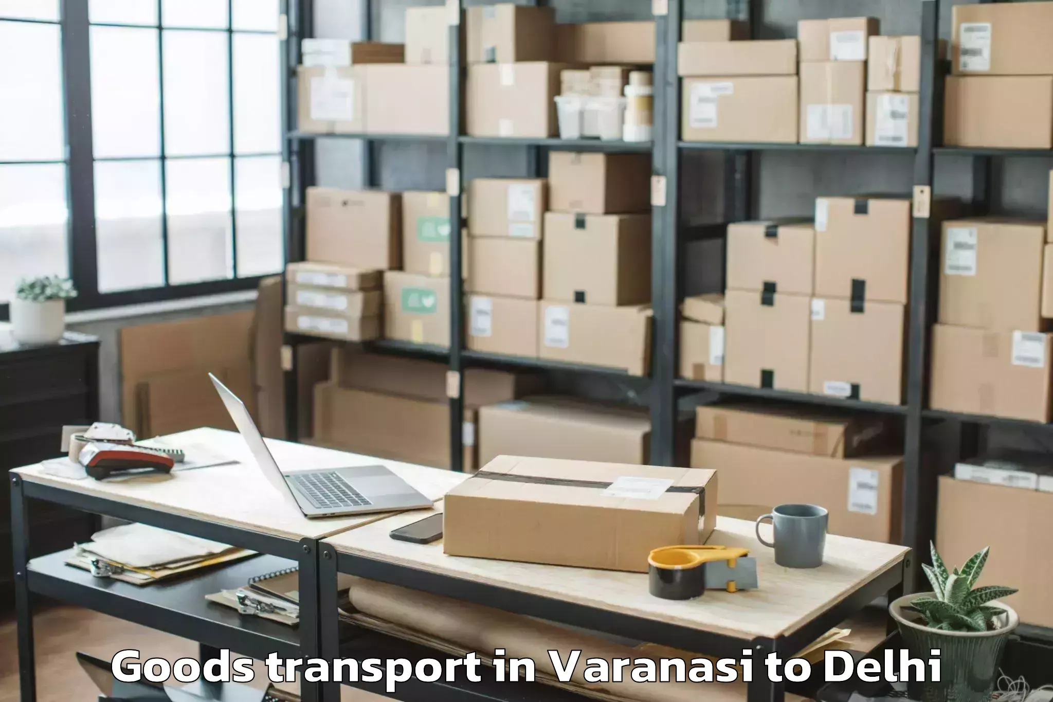 Reliable Varanasi to Burari Goods Transport